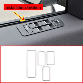 

4pcs Chrome Interior Door Window Lift Button Cover Trim Sticker For Land Rover Discovery Sport 2020 Accessories Car Styling