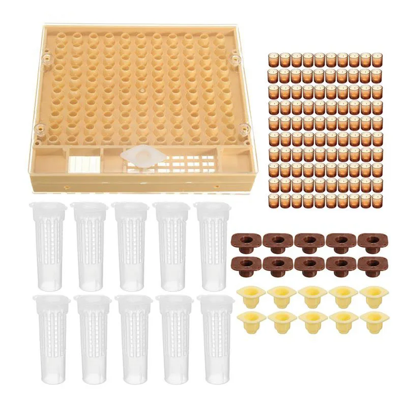 

Beekeeping Cup kit 100 Cell Cups Bee Tool Set Queen Rearing System Bee Complete Catcher Cage Apiculture Helper