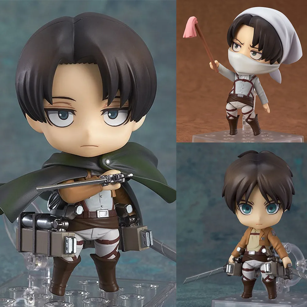 Attack on Titan Levi Ackerman 390 417 Eren Jaeger 375 Аниме Фигурка Nendoroid Ver. ПВХ милые игрушки для детей модель фигурки