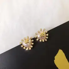 Нежные жемчужные женские серьги в виде насекомых, циркония, 925 серебряные иглы, корейская мода, аксессуары для ушей