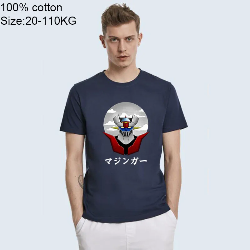 

2019 fashion Mazinger Z T Shirts Men Anime T-shirts Old Classic Manga Robot Movie T-Shirts Black Basic Tees Shirt For Men