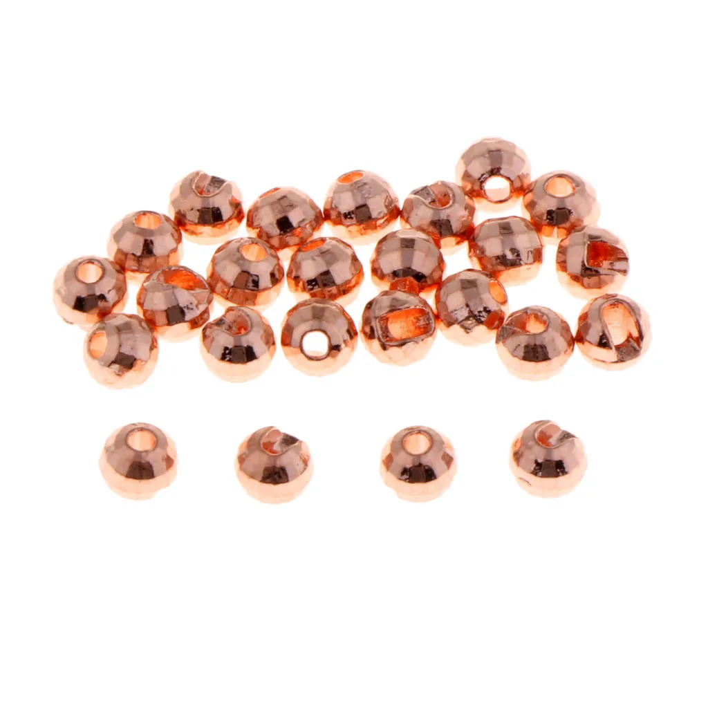 25pcs Tungsten Fly Tying Slotted Diamond Faceted Beads Nymph Head Beads 3mm Fly Tying Materials Fishing Accessories