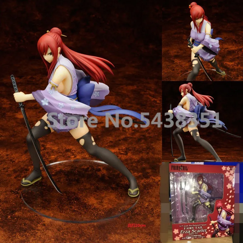 

20cm Japan Comic Fairy Tail Action Figure ERZA Scarlet Replaceable Sexy Anime Model Toy PVC figure Collectibles Gift Decoration