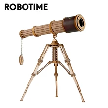 Robotime Rokr 1:1 DIY 314pcs Telescopic Monocular Telescope Wooden Model Building Kits Assembly Toy Gift for Children Adult