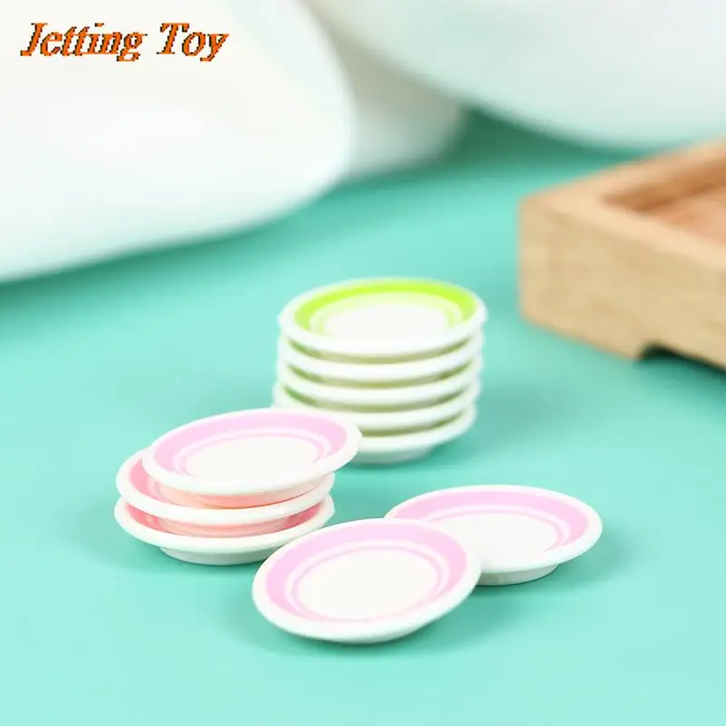5Pcs/Set Kitchen Toys Doll house Colorful Dinner Plates Doll Durable Mini Food Dishes Tableware Miniature House Accessories