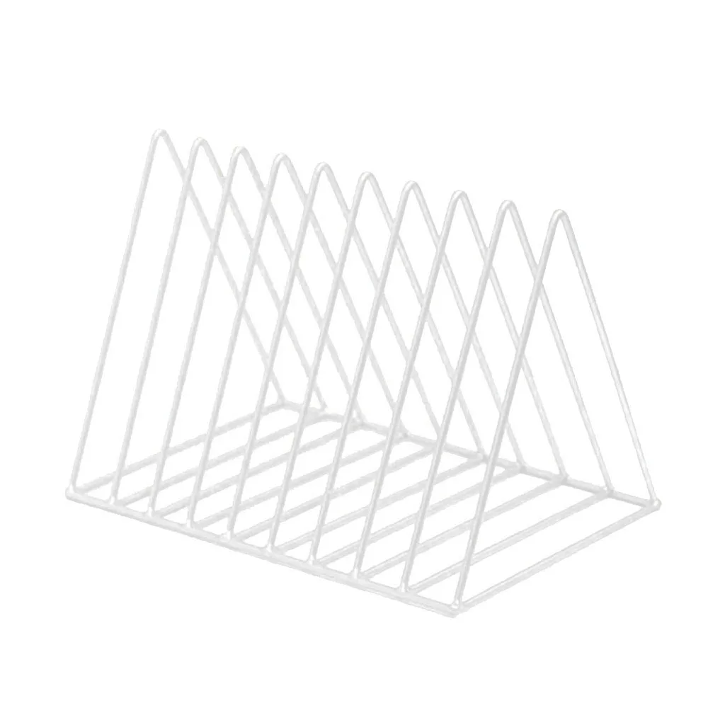 Magazine Rack Book Record Holder, Desktop Iron Storage Rack Bookshelf Multifunction Triangle File Organizer Decor Home Office