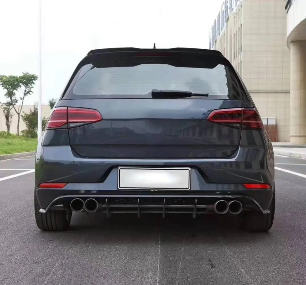 MK7.5 задний диффузор для губ Накладка для Volkswagen VW Golf 7 R/7 GTI MK7 7,5 R плавники ABS Бампер протектор автомобиля Стайлинг