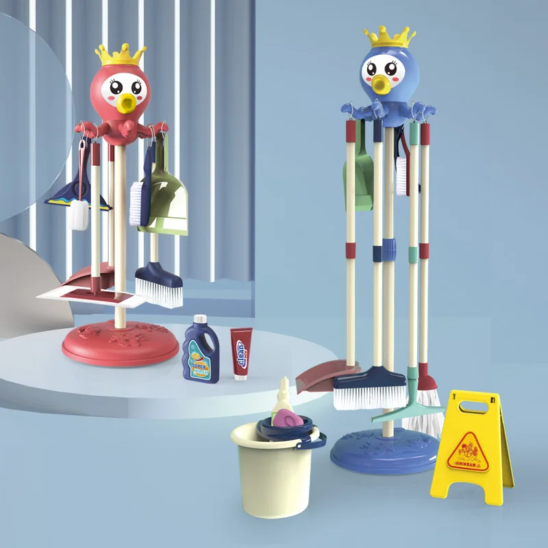 Children's Educational Simulation Play House Toy Boy and Girl Training Cleaning Tool Set Top Stuff Things for Cleaning for Kids 4