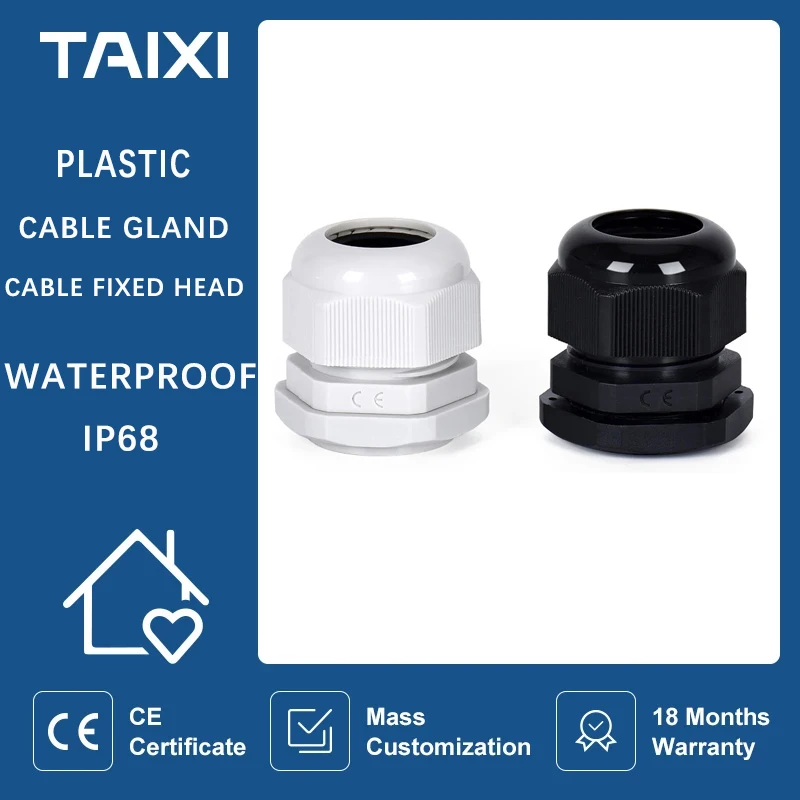 Cable Gland PG Series Nylon Plastic Wire and Cable Gland Waterproof Sealing Fixed Head IP68
