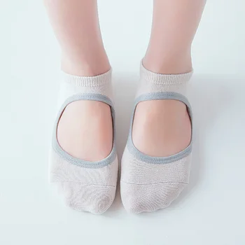 

2 pairs Women Yoga Socks Anti-Slip Breathable Fitness Sport Cotton Ballet Backless Sock LL@17