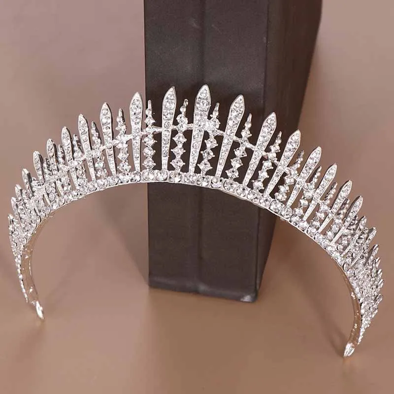 FORSEVEN простые декоративные украшения хрустальная тиара para Noiva повязка на голову королева принцесса невесты Свадебная вечеринка корона для волос диадема