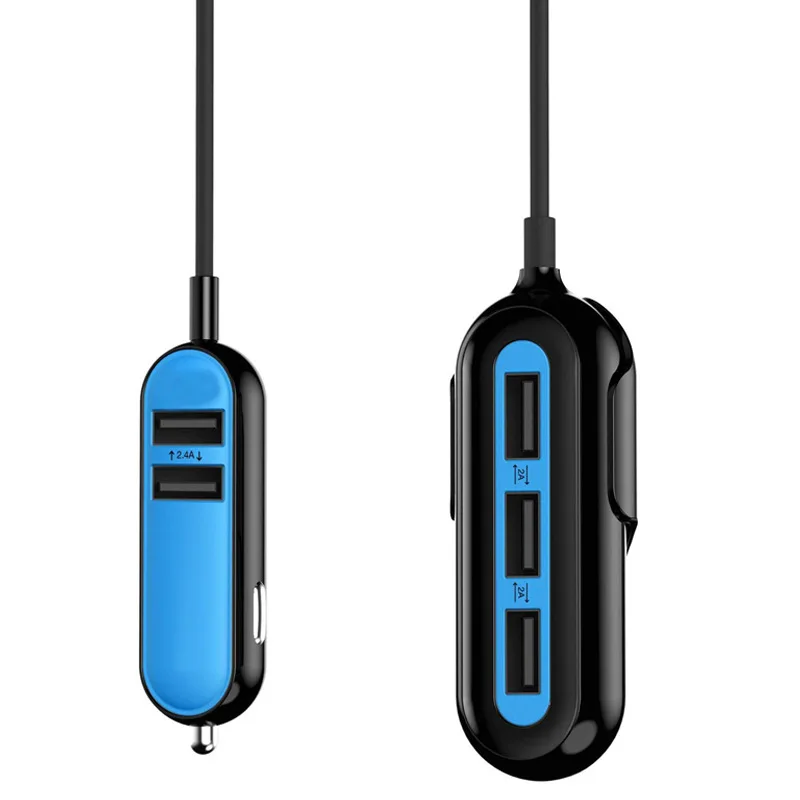 Стильный Автомобильный зарядник многопортовый USB автомобильное зарядное устройство с линейным автомобильным зарядным устройством 4.8A автомобильное зарядное устройство Быстрая зарядка двухпортовое зарядное устройство