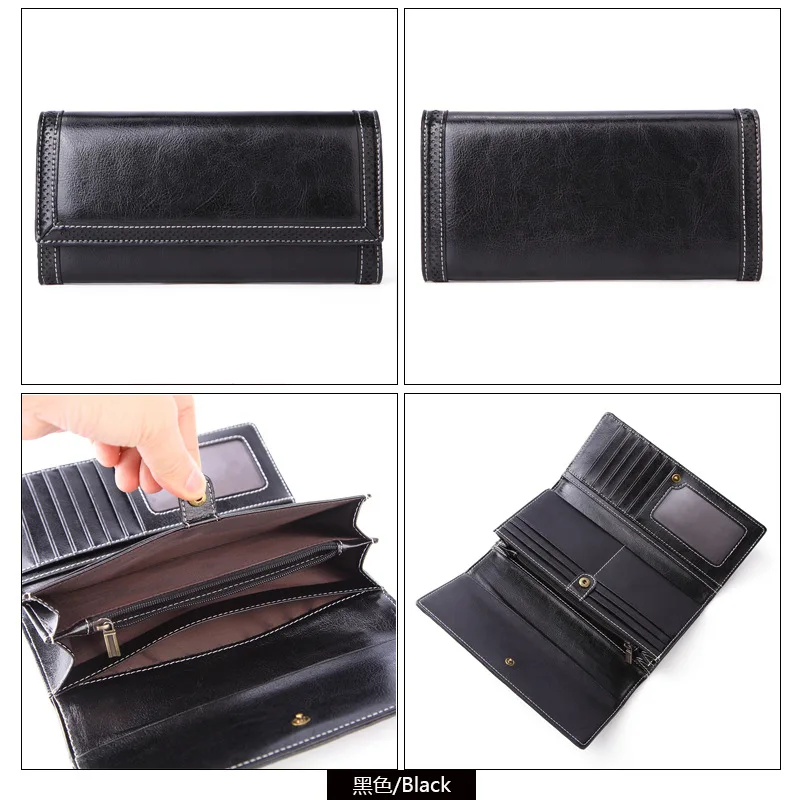 2022 Leather Women Wallets Name Engraving Genuine Leather Female Wallets Classic High Quality Fashion Photo Holder Women Purse
