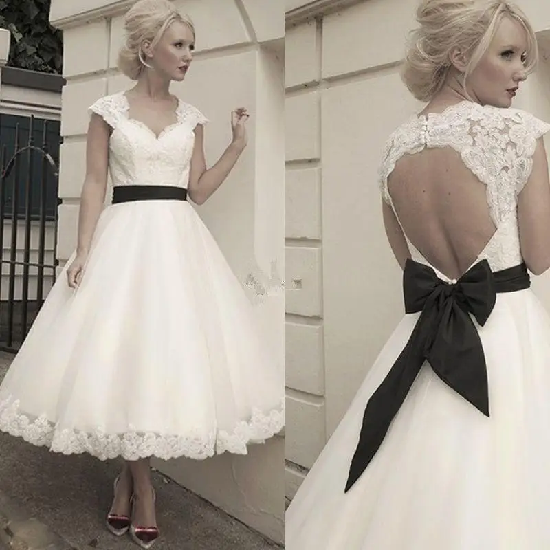 vestido de noiva, современный кружевной с открытой спиной, короткое свадебное платье, ТРАПЕЦИЕВИДНОЕ, с коротким рукавом, длиной до середины икры, платья для матери невесты