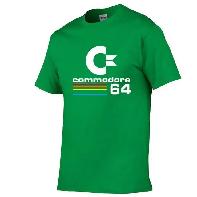 green Летние Commodore 64 Футболки C64 SID Amiga Ретро 8-bit ультра классный дизайн винил футболка мужская Костюмы с короткий рукав - Цвет: green