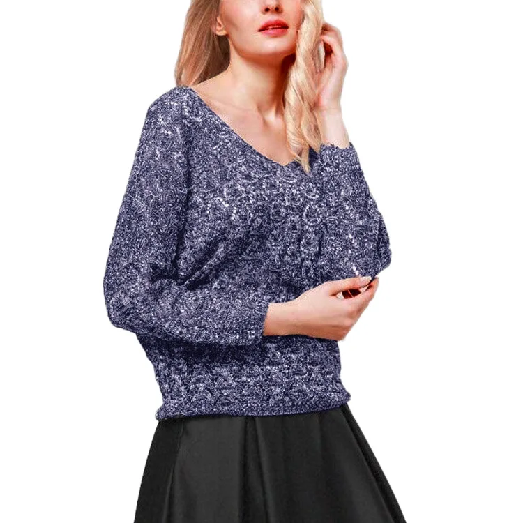 

Women Spring And Autumn Pullovers Thin Loose V-neck Women Sweater Casual Long Sleeves Sweater Pull Femme Sexy Hollow Sweater
