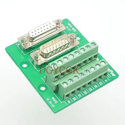 

DHL/EMS 10 Sets DB15 D-SUB male female adapter connector header Terminal Breakout PCB Board 2row -h2