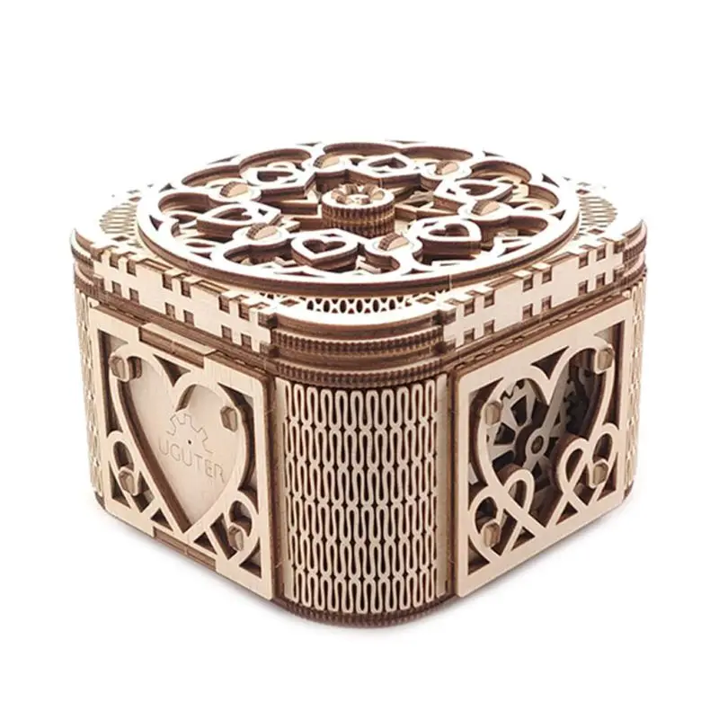 

Retro Personality Wooden Jewelry Box 3D Mechanical Transmission Model DIY Wood Case Gifts