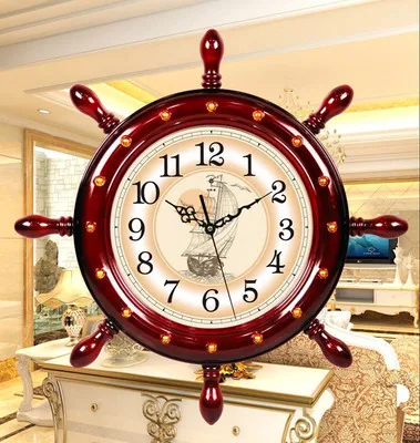 

Home Polaris rudder bell Silent Creative Clock in the Living Room Rocking clock Modern living room Mediterranean quartz