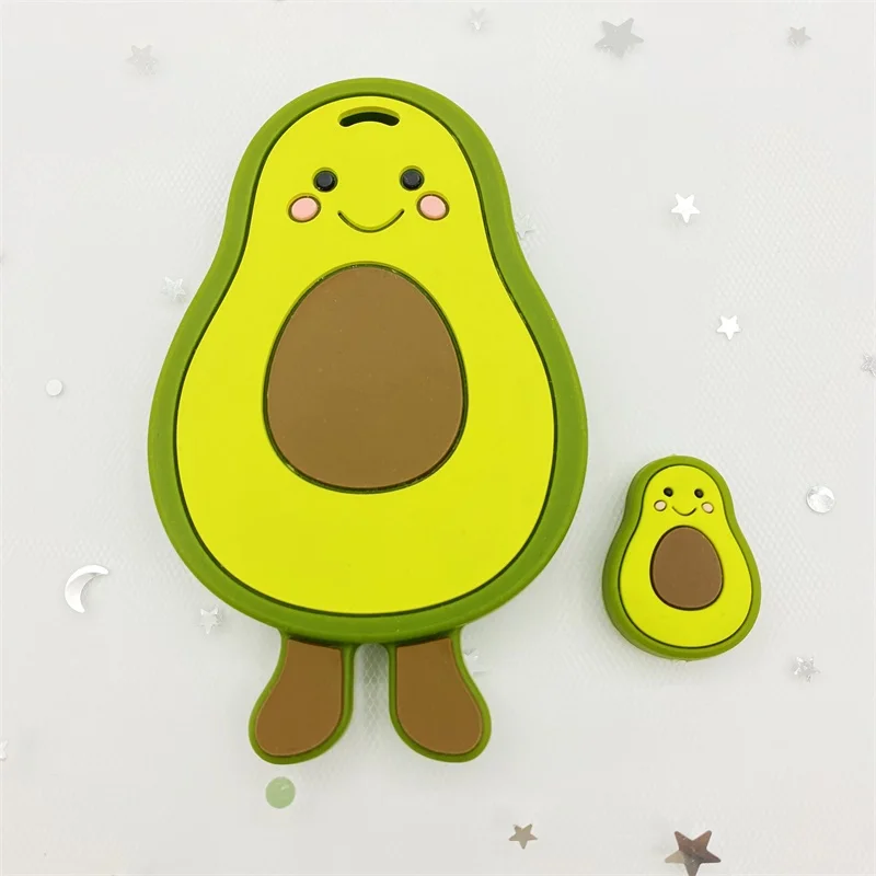 5pc Silicone Beads For Necklaces BPA Free Baby Teether Avocado Teething Beads Silicone Teether Toy For Kids