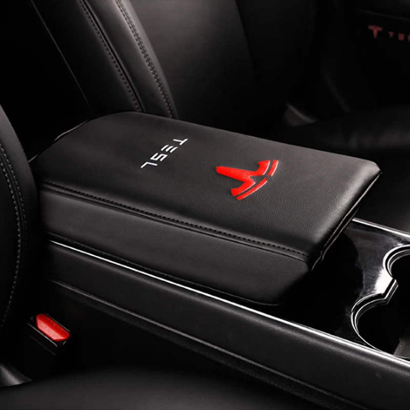 Modification Leather armrest box holster central armrest box protective cover modification for Tesla Model 3