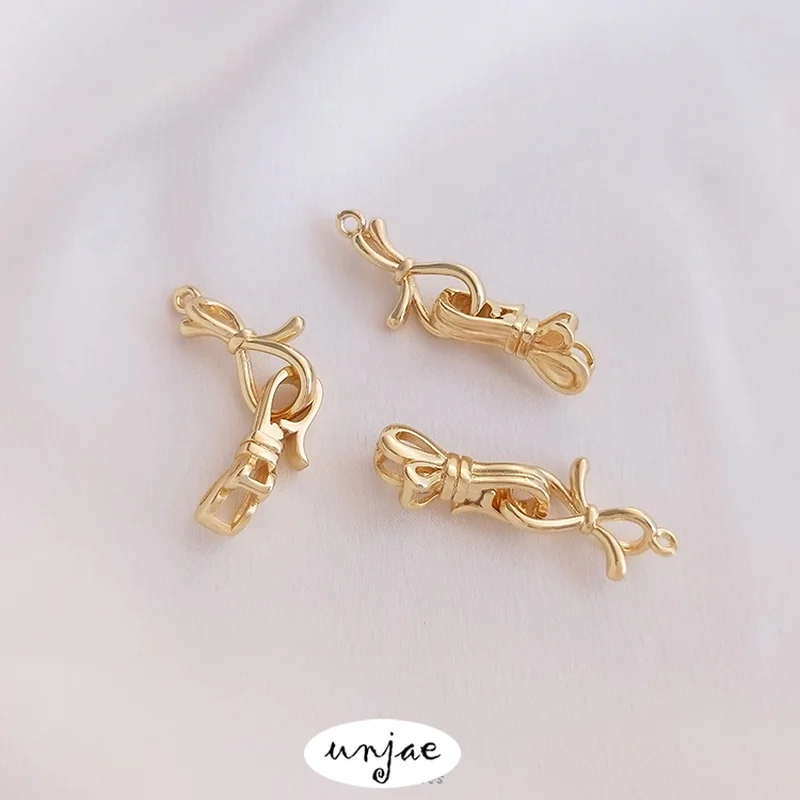 

14K bag gold color-preserving pearl necklace butterfly buckle connection buckle buckle handmade diy accessories