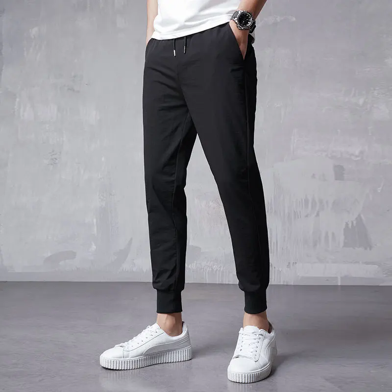 

Pants Men's Korean-style Trend Slim Fit Spring And Autumn MEN'S Casual Pants Capri Summer Slimming Versatile Quick-Dry Skinny Me