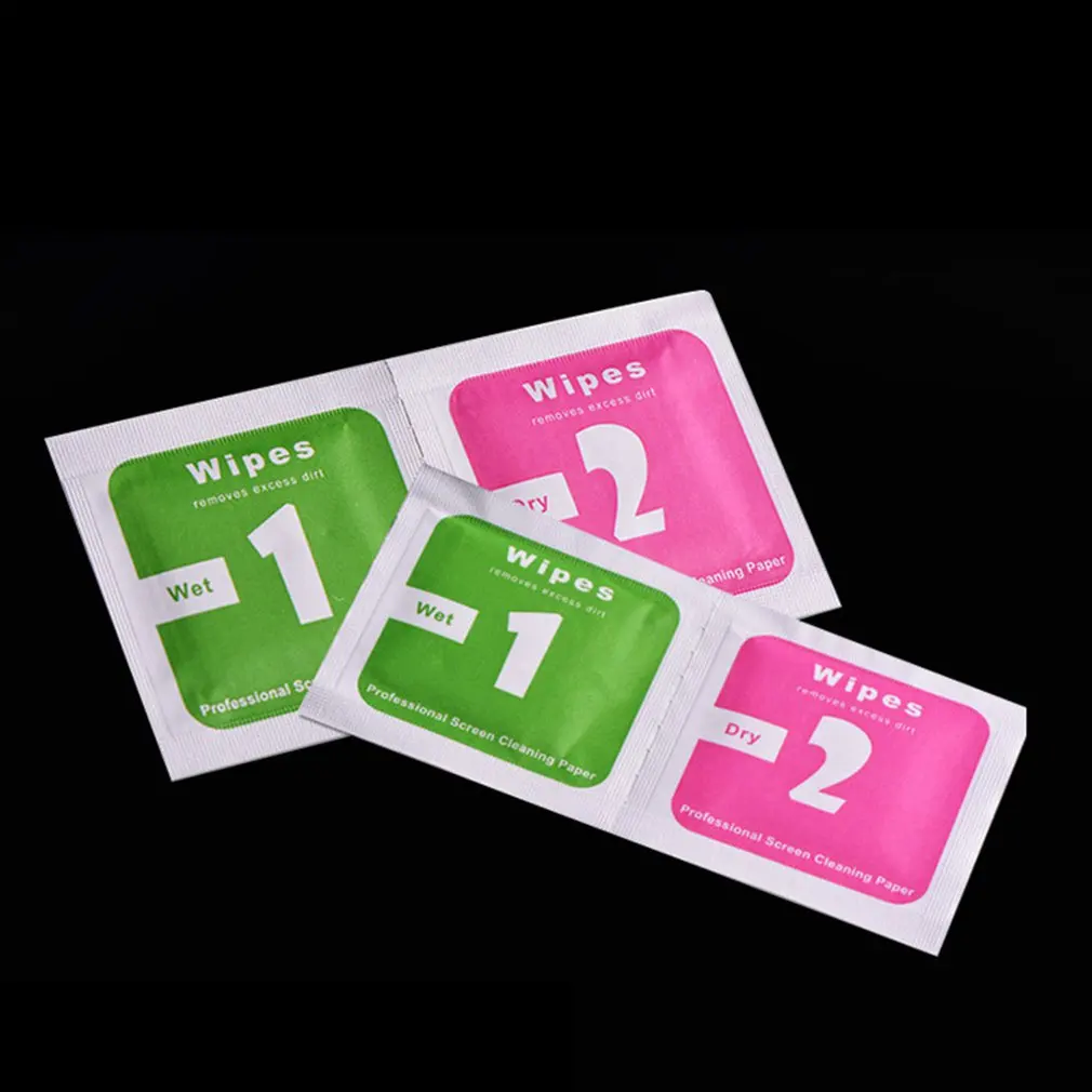 

Dry-Wet Wipes For Tempered Glass Screen Protectors Accessories Alcohol for Pad Mobile phone watch Screen Cleaning Cloth tools