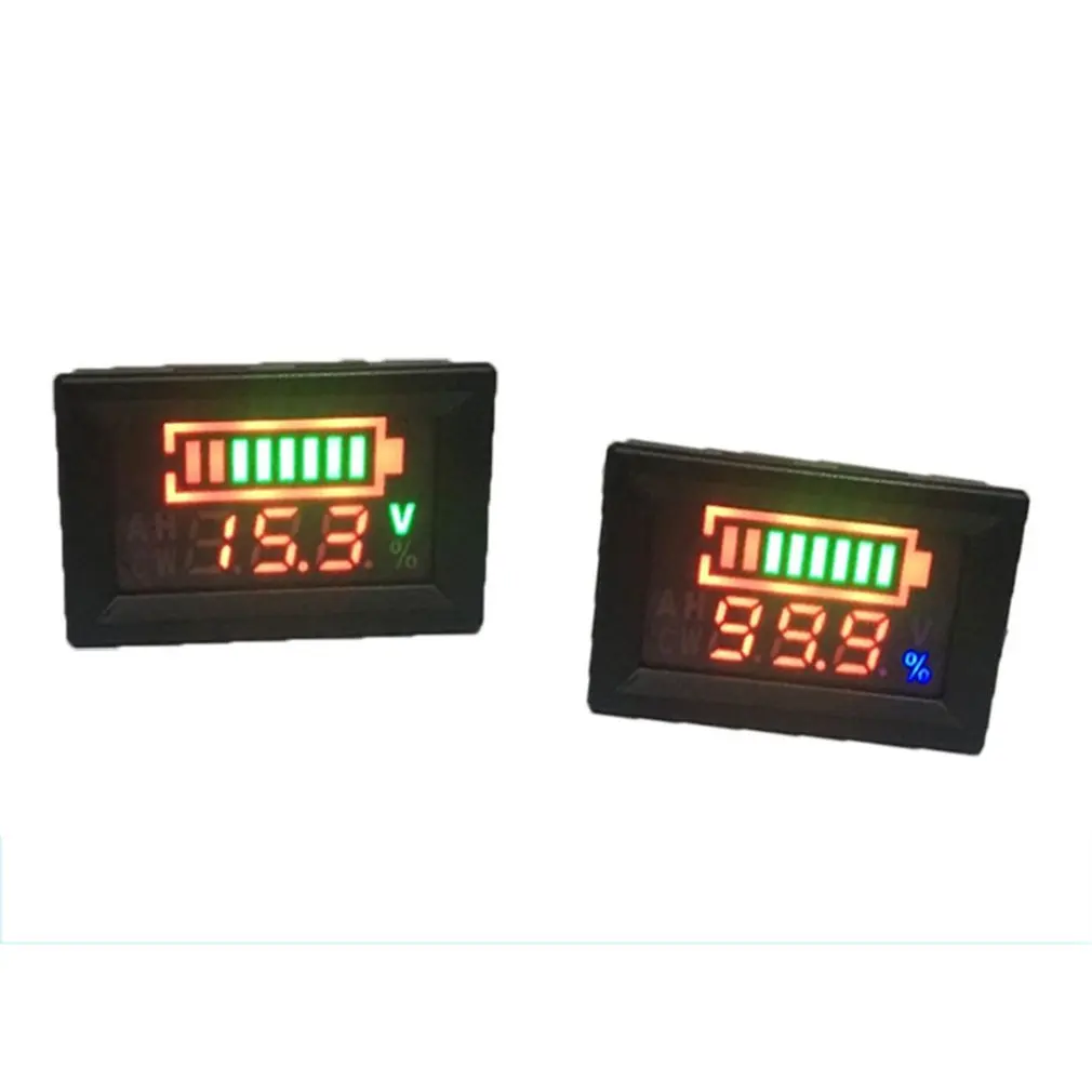 

6-100V Dual Display Voltmeter Ternary lithium Battery Percentage Digital Voltage Power Meter Anti-reverse Connection