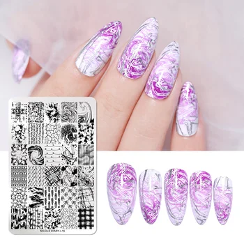 

Nail Art Printing Template Nail Stamping Plates Fire Flower Stainless Steel Nail Art Stencil Tools for Nail Designs
