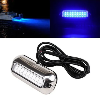 

Blue 27 LED Underwater Boat/Marine Transom Lights Stainless Steel Pontoon TD326