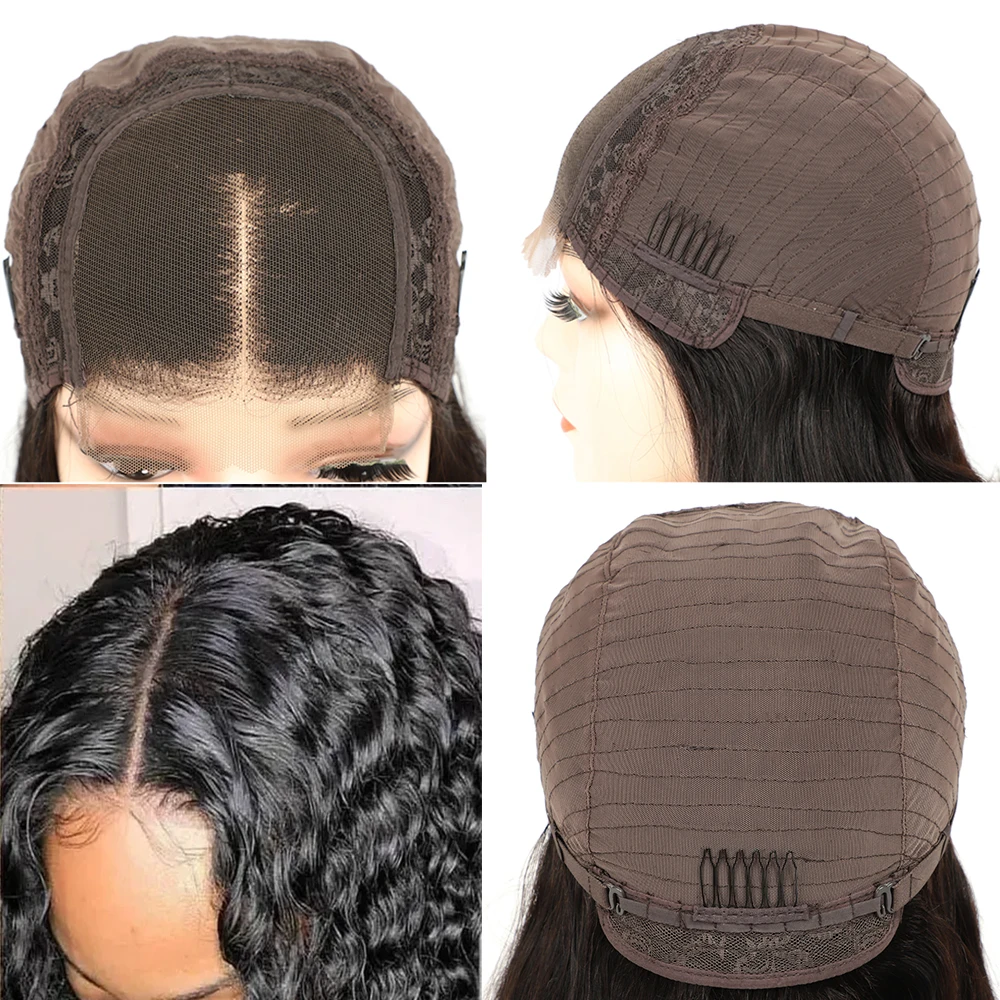 Water Wave Lace Closure Human Hair Wigs 24 26Inch Brazilian Curly Lace Wig 4x4Lace Closure Wig pineapple wave 180% density
