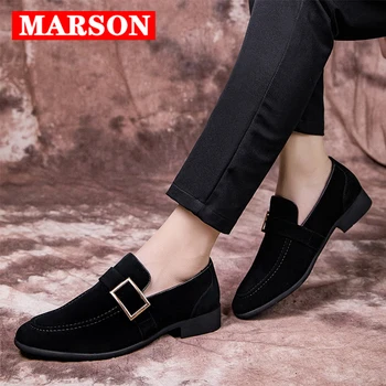 

MARSON Men's Casual Shoes Fashion Trendy Men Shoe British Style Vintage Soft Light Plus Size Business Loafers Outdoor Footwear