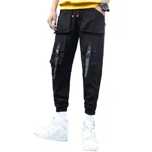 Мужские одноцветные уличные длинные спортивные штаны с карманами на лодыжке, брюки-карго, мужские одноцветные комбинезоны с несколькими карманами