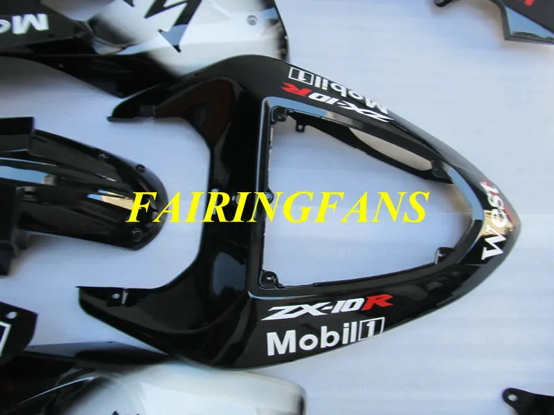 Injection mold Fairing Body kit for KAWASAKI Ninja ZX10R 06 07 ZX 10R 2006 2007 ABS White Black Fairings bodywork+gifts KP15