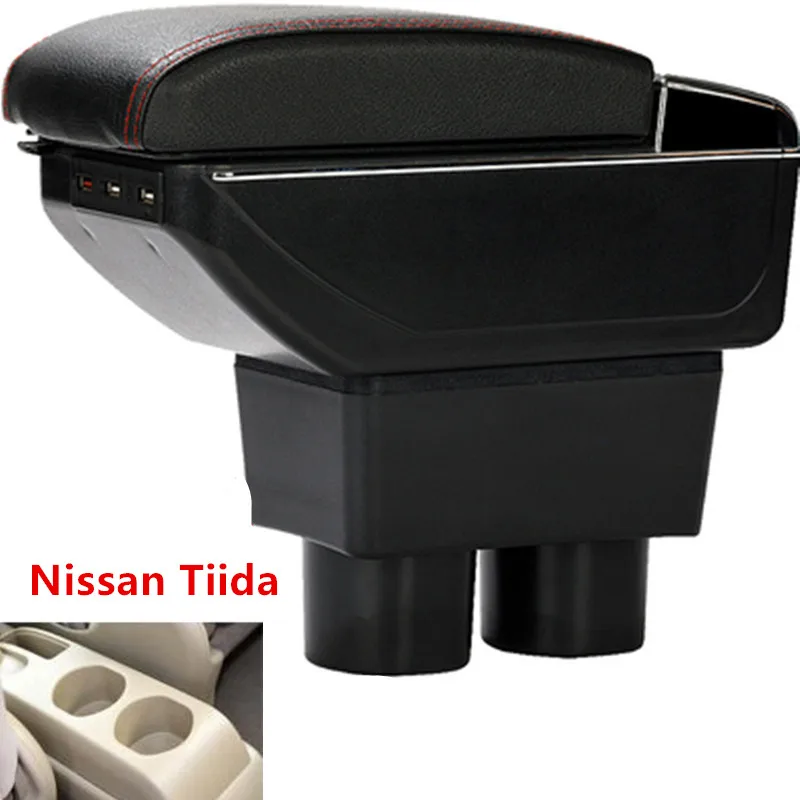 Подлокотник для Nissan Versa Tiida Latio 2007-2011 центральный консольный ящик для хранения подлокотник вращающийся 2008 2009 2010