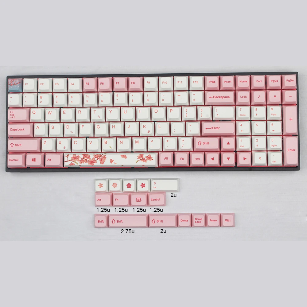 Тематические колпачки для клавиш с Сакурой на 116 XDA Profile PBT сублимация краски