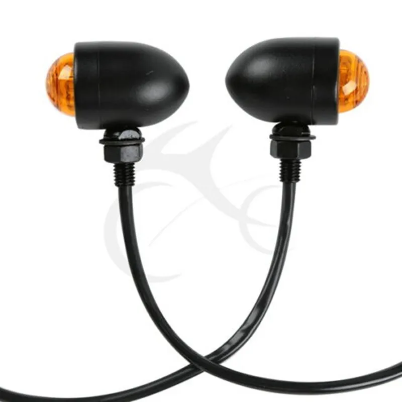 

Motorcycle Black Metal Body LED Bullet Round Turn Signal for Harley Softail Dyna Sportster