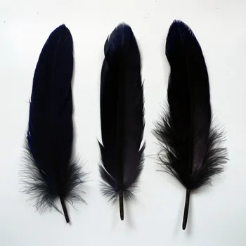 

Wholesale Hard pole 1000 Pcs Ink Blue Goose Feathers for DIY crafts plumes 12-18cm DIY Jewelry Wedding Home decoration plumas