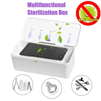 

UV Light Phone Sterilizer Box Jewelry Phones Mask Key Nail Watch Cleaner Personal Sanitizer Disinfection Cabinet Esterilizador