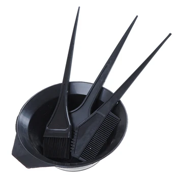 

4Pcs/set Black Hair Color Dye Bowl Comb Brushes Tool Kit Set Tint Coloring Dye Bowl Comb