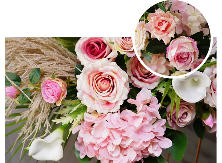 JAROWN Wedding Fake Flower Floral Arch Window Triangular Flower Row Flower Wall Hotel Wedding Stage Background Decorative Flores (2)