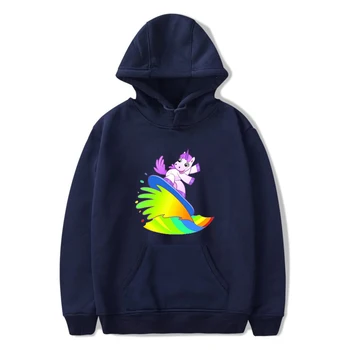 

Casual Brand Men Hoodies Tracksuit Sweatshirts Blouse Spring Long Sleeve Autumn Unicorn Surfing on The Rainbow Print Men's Hoody