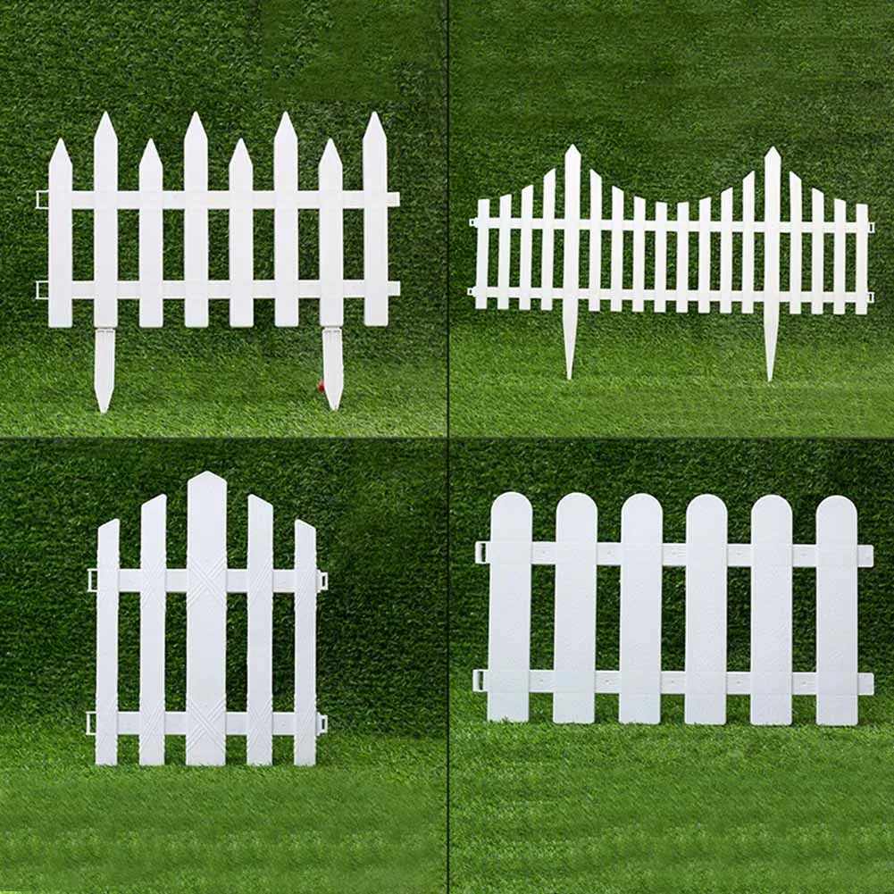 

White Plastic Garden Fence Border Decoration Plant Flower Protect For Yard Lawn Edging Flower Bed Christmas Tree Decorative