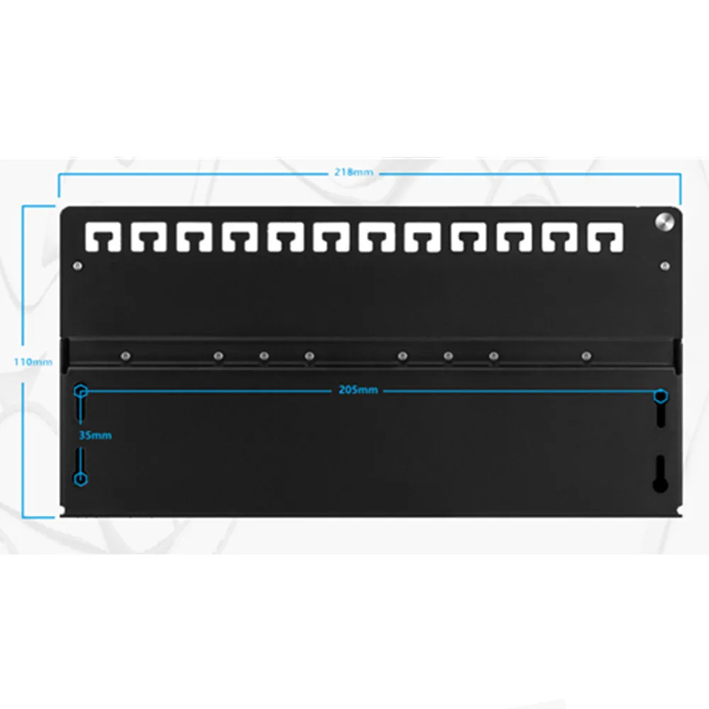 Adaptador de Rede Cat 6a Rj45 Quadro de Distribuição 12-port Painel de Remendo Completo Protegido Desktop Disponível Montagem na Parede Keystone Jack Cabos de computador e conectores - Imagem 2