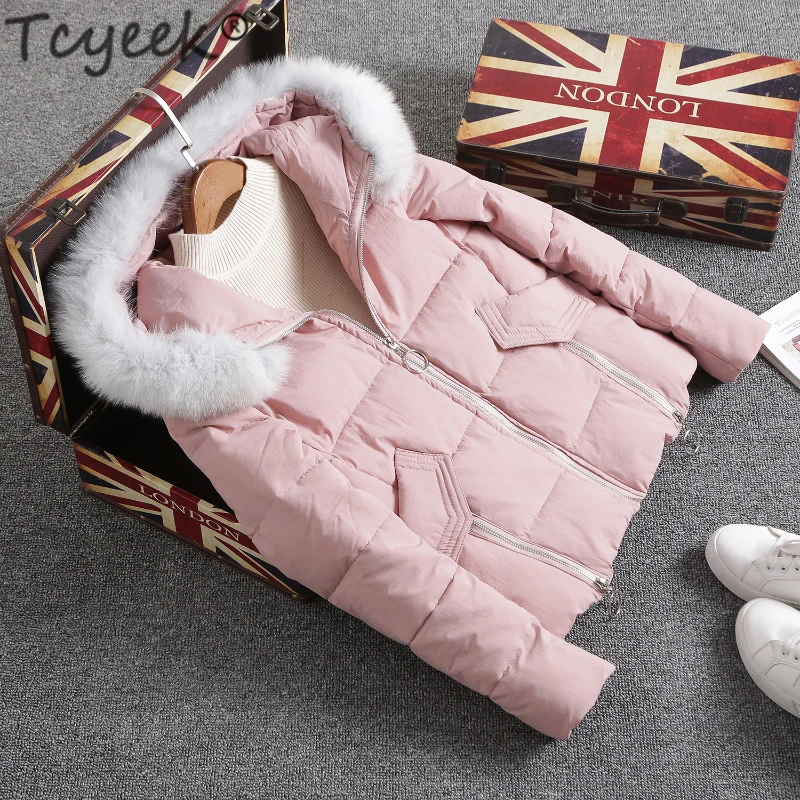 

Tcyeek Fox Fur Hooded Parkas Mujer 2019 Thick Women's Down Cotton Jacket Feminine Winter Warm Coat Ladies Clothes Hiver 403010