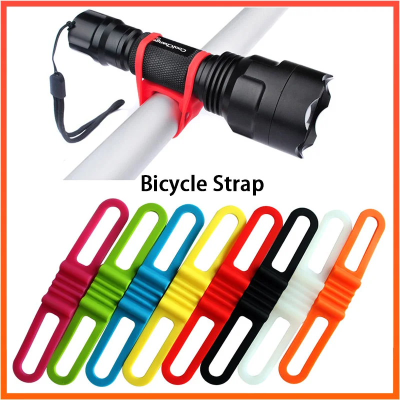 

Bicycle Light Mount Holder Flashlight Band Elastic Bandage Silicon Strap Mountain Road Bike Torch Bandage Bike Accessories