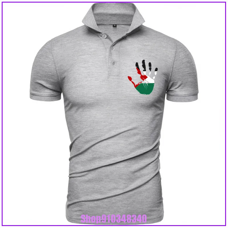 Палестинский флаг Палестины Hand Free газе Интересные рубашка поло Для мужчин