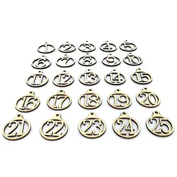 

25pcs 1-25 Wooden Christmas Advent Calendar Gift Tags Number Gift Tags Christmas Countdown Tags Christmas Decoration