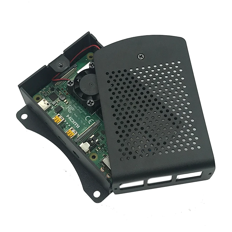 Raspberry Pi 4B 3B Aluminum Case Metal Chassis Shell Box with Onboard Cooling Fan